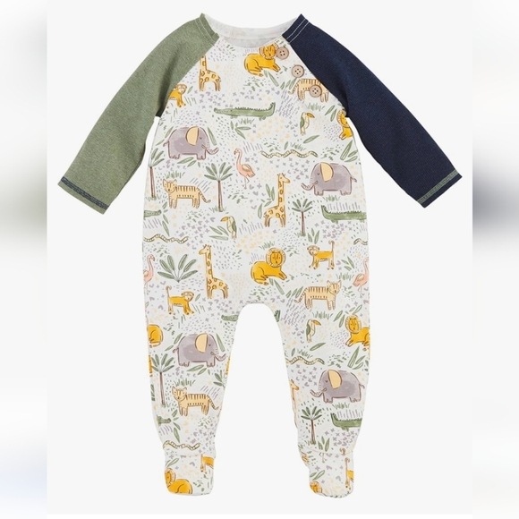 51. NWT mud pie safari print footie sleeper - Picture 1 of 8